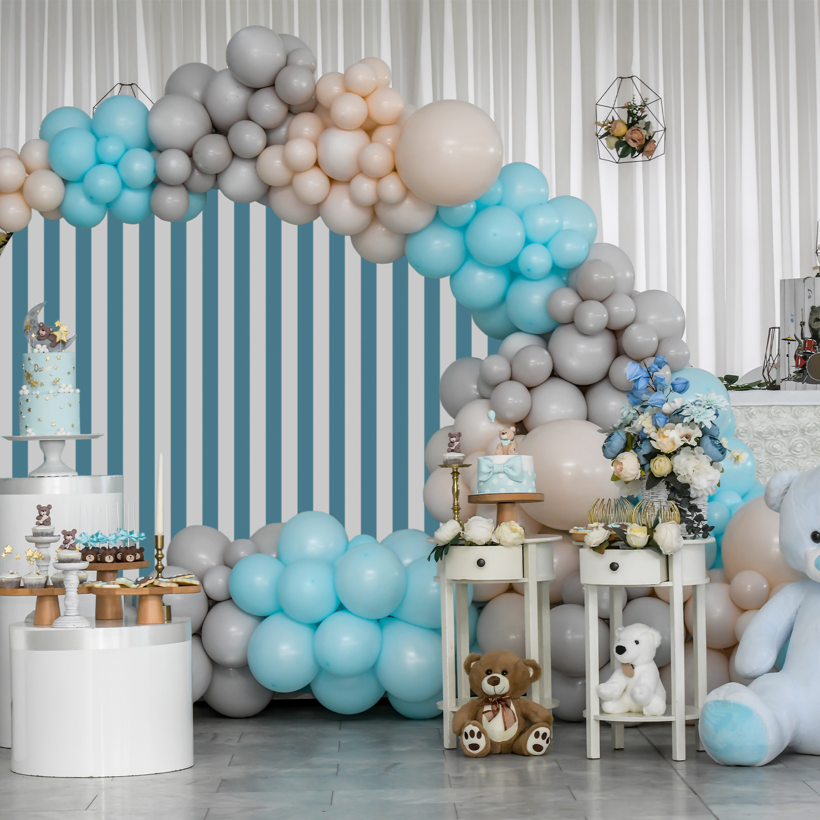 HEQUSigns Adjustable Balloon Arch Party Decoration Kits, Stainless Steel Multicolor Wedding, 9 ft