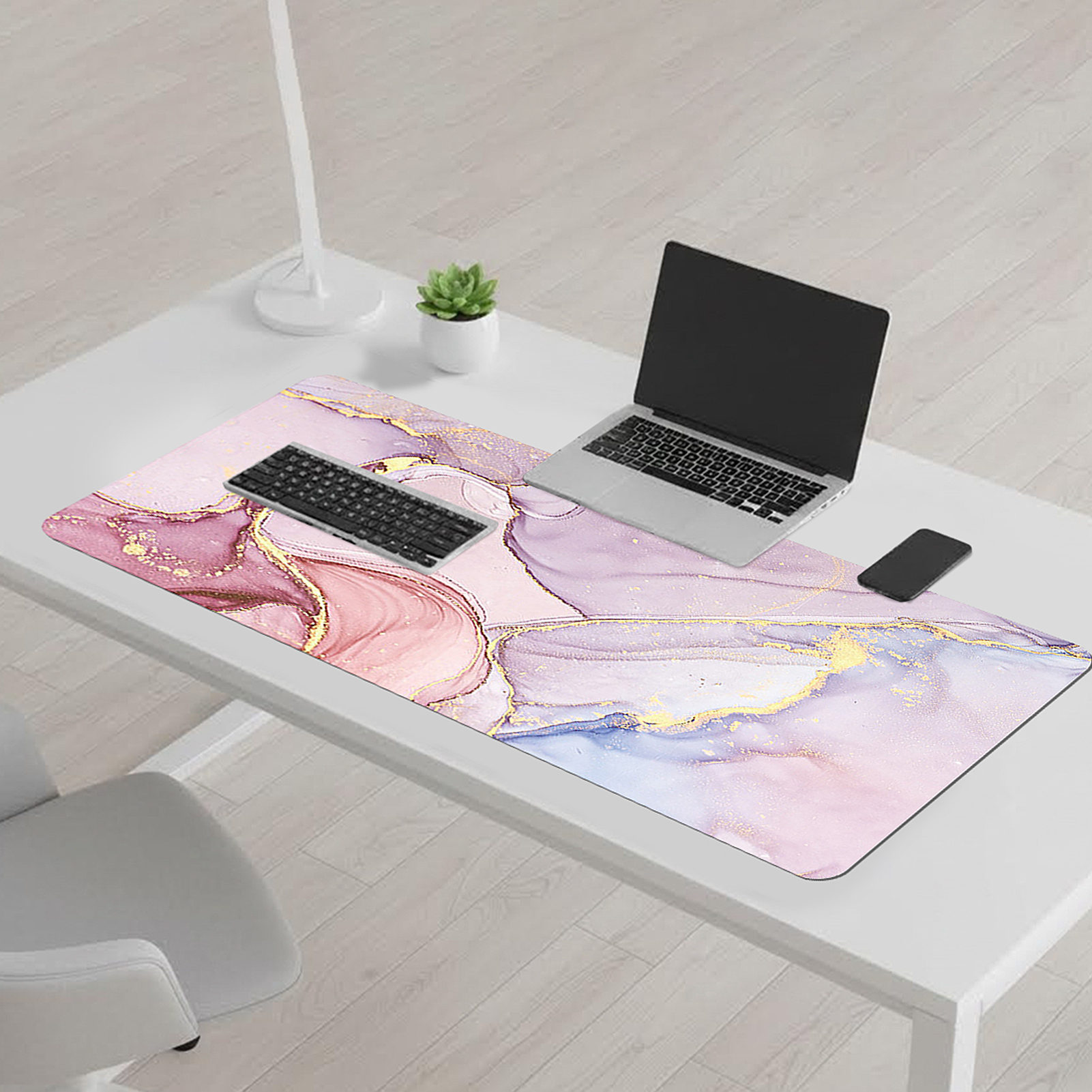 sixwipe XXL Gaming Mouse Pad, 35.4" x 15.7" Non-Slip Desk Mat, 3mm Thick Stitched Edge Rubber Base, Large Computer Keyboard Pad for Work, Game, Office & Home
