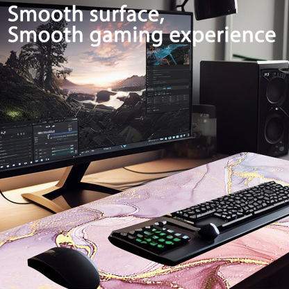sixwipe XXL Gaming Mouse Pad, 35.4" x 15.7" Non-Slip Desk Mat, 3mm Thick Stitched Edge Rubber Base, Large Computer Keyboard Pad for Work, Game, Office & Home