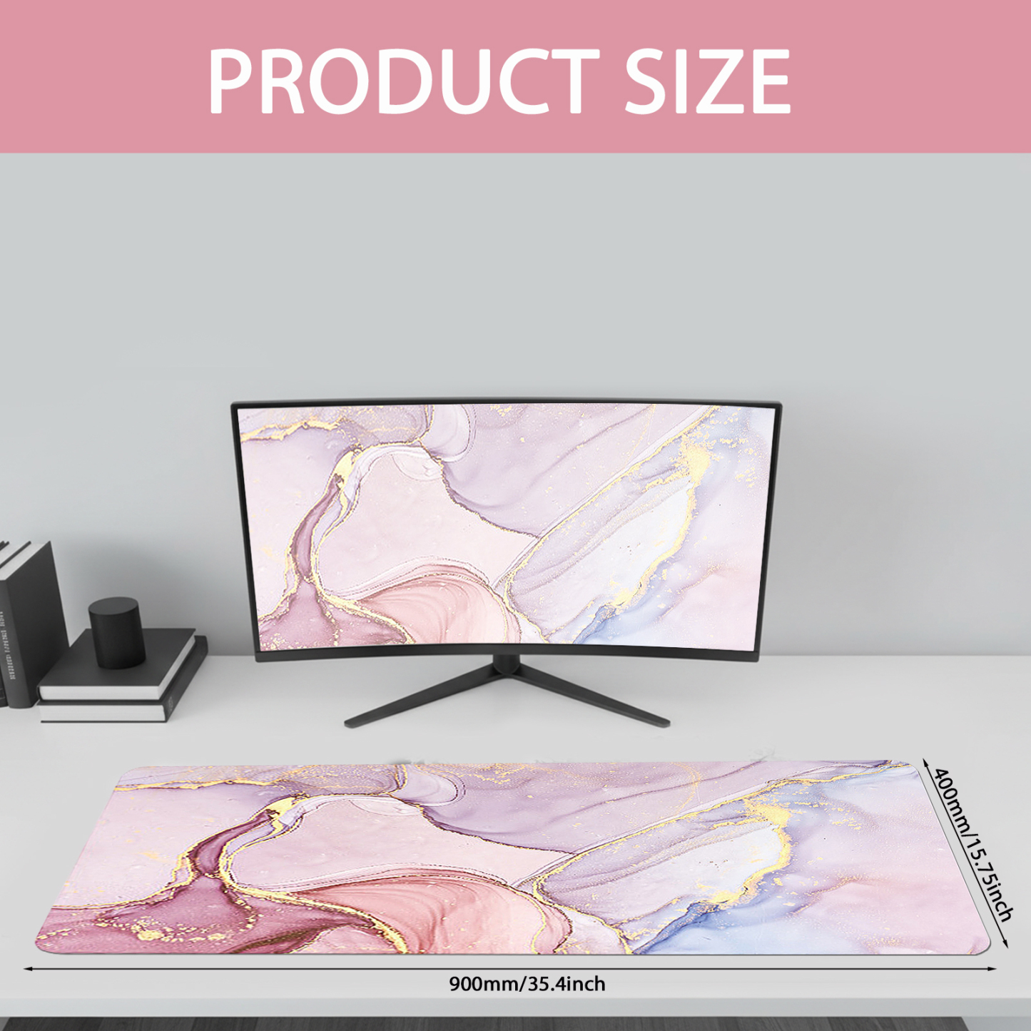 sixwipe XXL Gaming Mouse Pad, 35.4" x 15.7" Non-Slip Desk Mat, 3mm Thick Stitched Edge Rubber Base, Large Computer Keyboard Pad for Work, Game, Office & Home