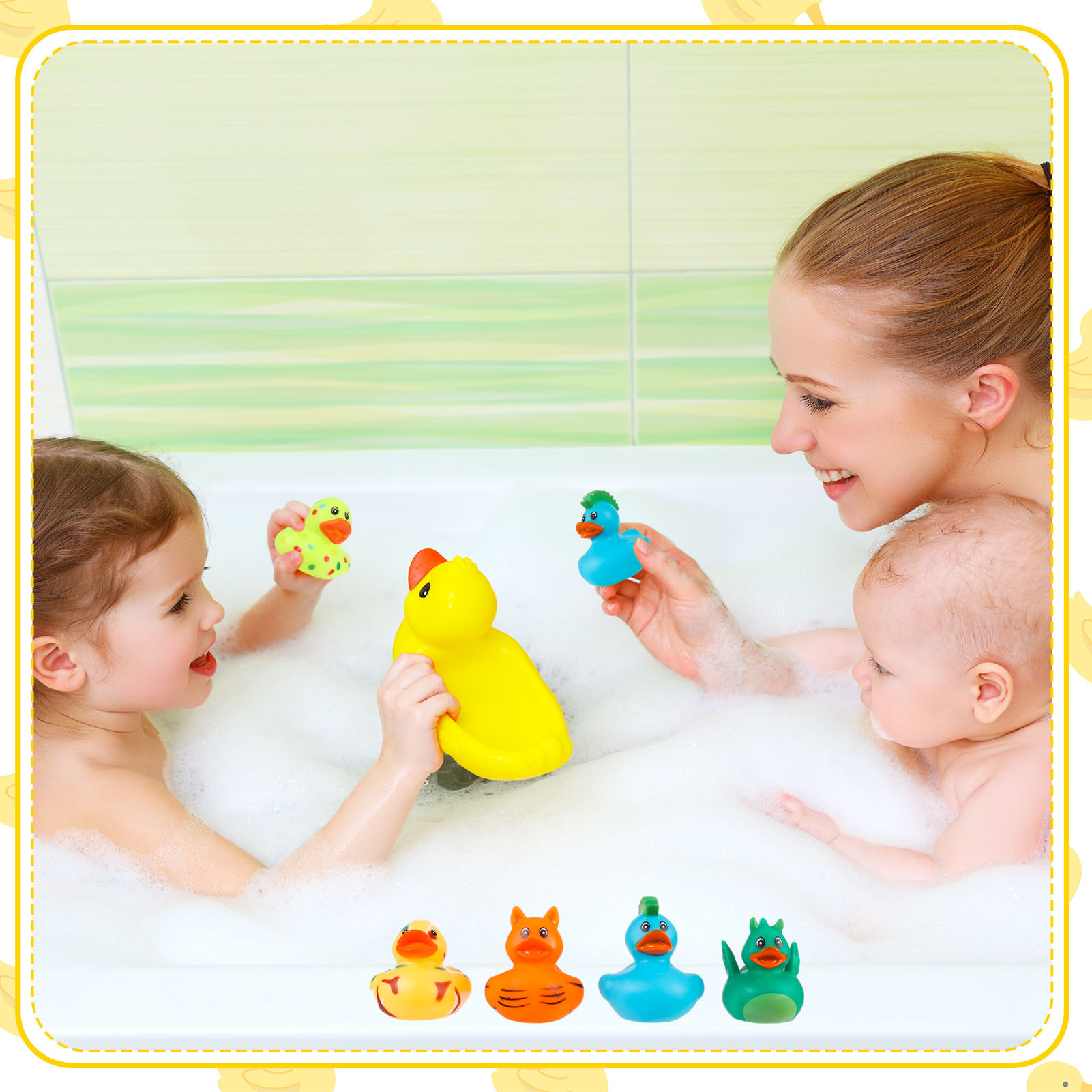 sixwipe 50 Pack Rubber Ducks Bath Toy for Kids, Assortment Duckies for Jeep, Jeep Ducking Pool Floater Ducky, Kids Bath Pool Toys Birthday Gifts Party Favors