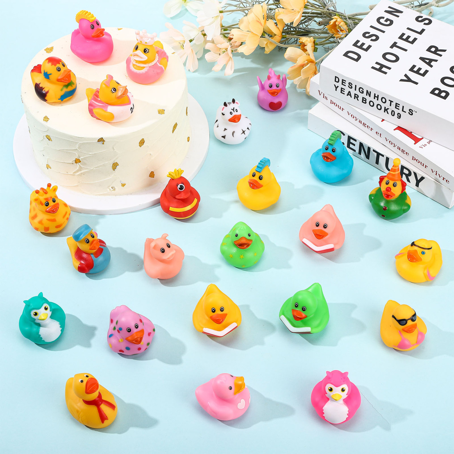 sixwipe 50 Pack Rubber Ducks Bath Toy for Kids, Assortment Duckies for Jeep, Jeep Ducking Pool Floater Ducky, Kids Bath Pool Toys Birthday Gifts Party Favors