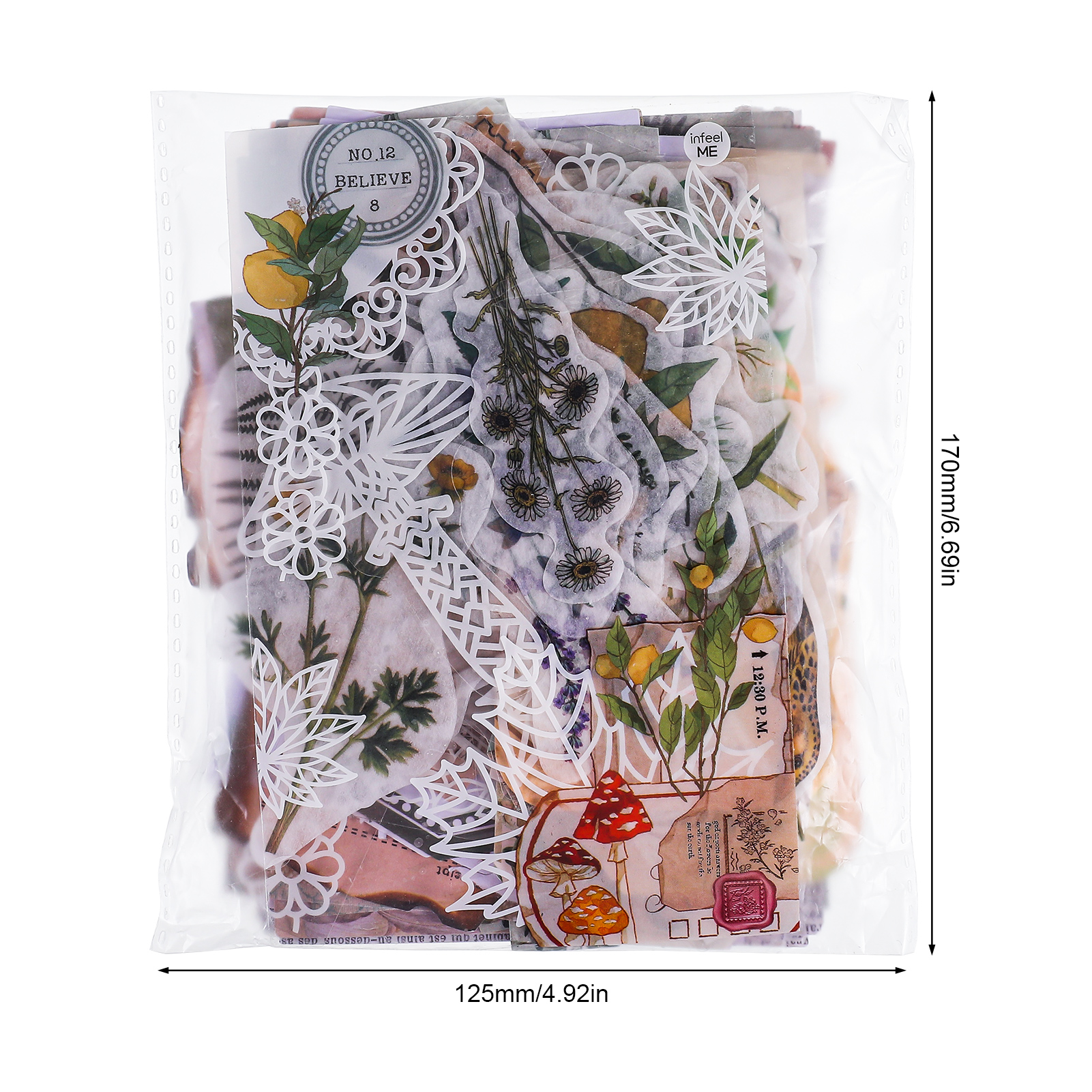 Abaima 260 Pcs Vintage Scrapbooking Stickers and Paper, DIY Washi Stickers, Scrapbooking Stuff for Adults and Kids, Nature Antique Paper Stickers Retro Decorative Decals for Art Journaling