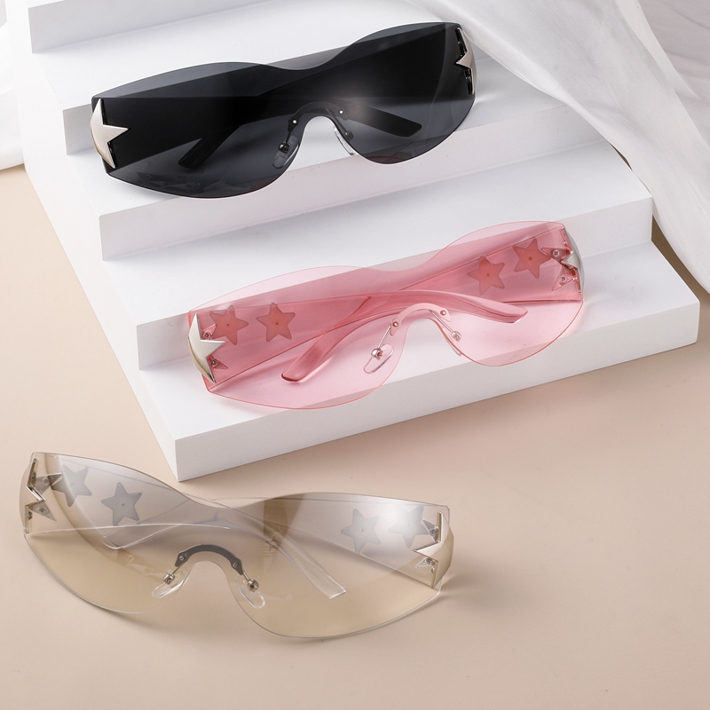 Bocaoying 3 Pairs Y2K Sunglasses for Women Men, Rimless Shield Y2K Wrap Around Sunglasses 2000S Trendy Aesthetic Y2K Glasses Shades for Cycling Driving Shopping Outdoor