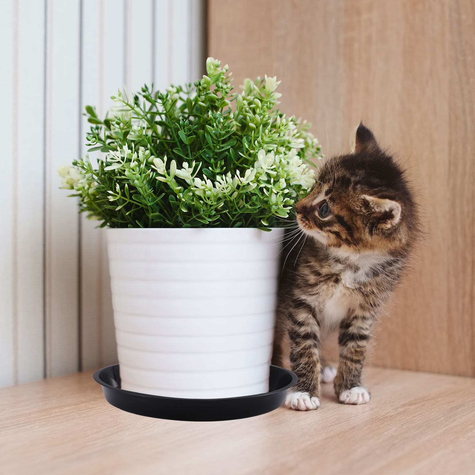 Bocaoying 10 Pack Plant Saucer Tray,12" Durable Thicker Plastic Plant Pot Trays,Flower Plant Pot Saucer,Heavy Duty Plastic Plant Saucers for Indoor Outdoor Garden