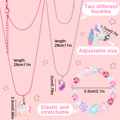 sixwipe 32 Pcs Little Girl Jewelry Set, Kids Jewelry for Toddler Girl Toys 3-8, Girls’ Play Rings Necklaces Bracelets, Princess Jewelry Toy for Toddler Girls Gifts Age 3 4 5 6 7 8