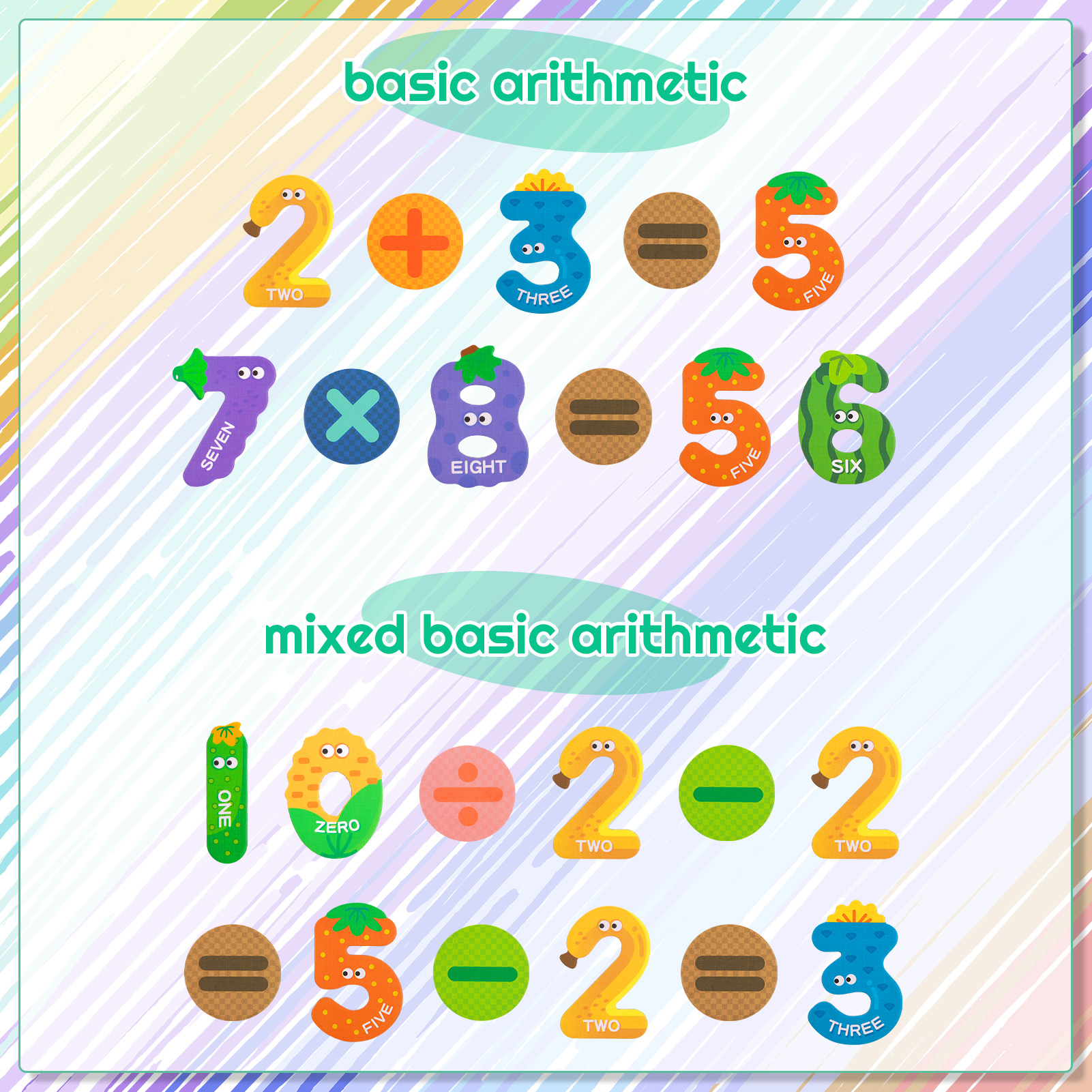 sixwipe 52 Pcs Magnetic Letters and Numbers, Colorful ABC Animal Alphabet Fridge Magnets, Educational Spelling Learning Game Toys for Kids, Toddlers 3+ Years Old