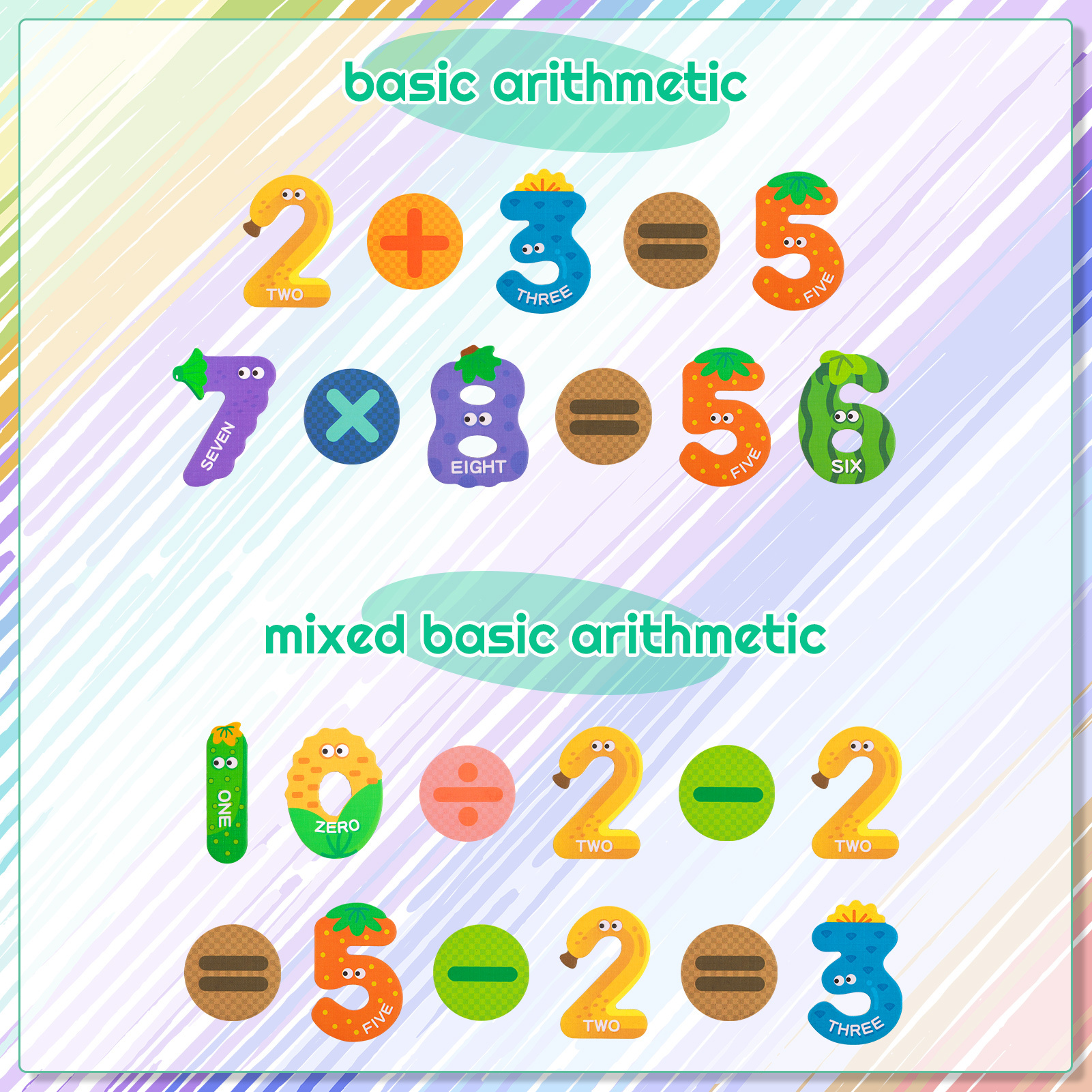 sixwipe 52 Pcs Magnetic Letters and Numbers, Colorful ABC Animal Alphabet Fridge Magnets, Educational Spelling Learning Game Toys for Kids, Toddlers 3+ Years Old