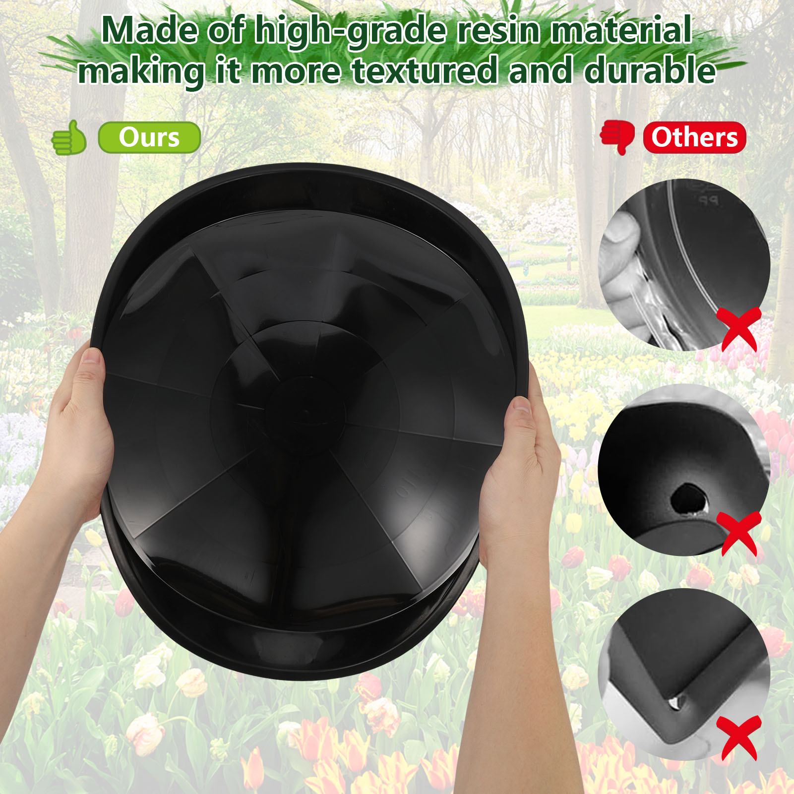 Bocaoying 6 Pack Plastic Plant Saucers, 16" Plant Water Trays to Catch Water, Indoor Plant Drip Trays, Plant Saucer to Prevent Drips/Spills for Indoor and Outdoor Pots