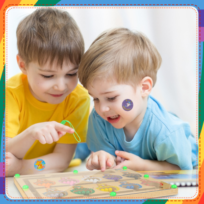 sixwipe Magnetic Color & Number Maze, Wooden Color Matching Learning Counting Puzzle Board, Magnetic Puzzle Toys for Boys Girls 3 4 5 Years Old