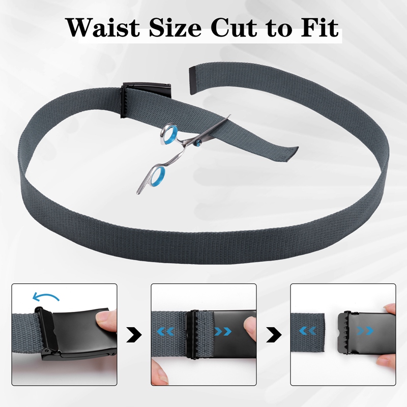 Bocaoying 2 Pack Belts for Men, Work Belts for Men, Men's Ratchet Web Belt, Mens Nylon Automatic Buckle Belt, Adjustable Canvas Fabric Nylon Golf Belt Fits Anywhere