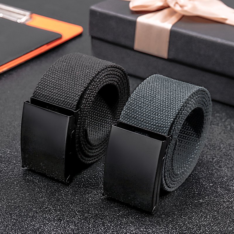 Bocaoying 2 Pack Belts for Men, Work Belts for Men, Men's Ratchet Web Belt, Mens Nylon Automatic Buckle Belt, Adjustable Canvas Fabric Nylon Golf Belt Fits Anywhere