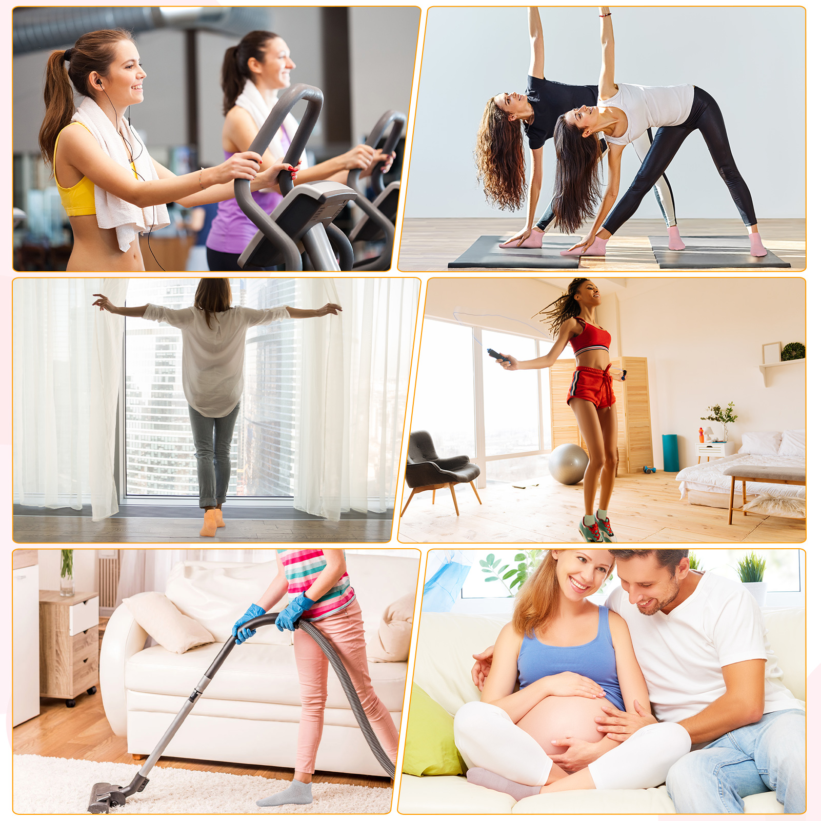 Bocaoying 10 Pairs Non-Slip Pilates Socks for Women, Cushioned Yoga Athletic Ankle Socks for Ballet & Barefoot Workout