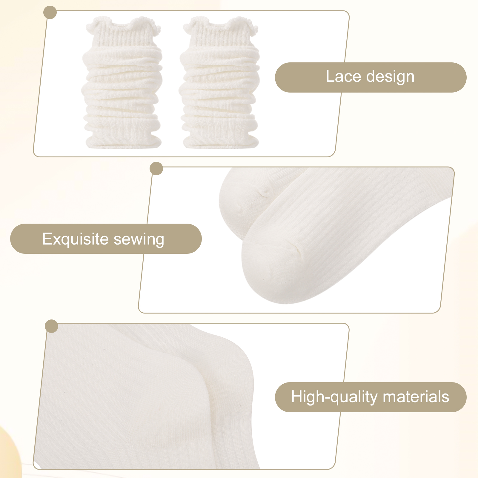 Bocaoying 8 Pairs Womens Ruffle Socks,Cute Turn-Cuff Casual Ankle Dress Socks,White Crew Frilly Sock Size 5.5-8