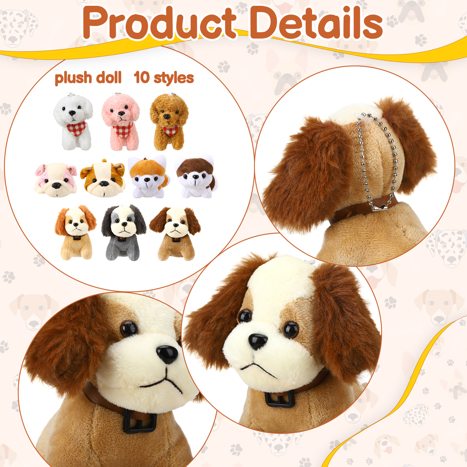 sixwipe Mini Stuffed Animals Bulk - 36 Pcs Adopt A Puppy Party Favors Kit with Small Plush Dogs, Hats, Boxes & Fence for Kids Party Supplies