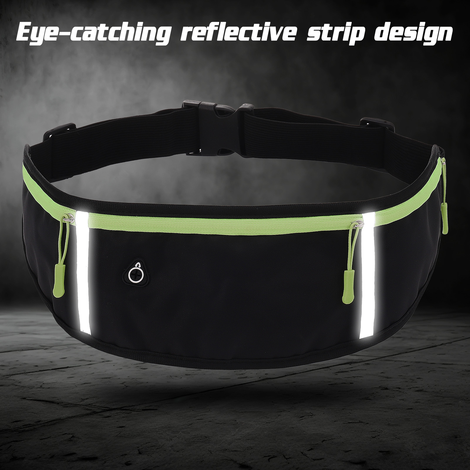 Hengguang 2 Pack Running Belts for Men Women, Slim Sports Waist Belt Bag with 3 Separate Pockets, Running Phone Holder Pouch with Reflective Strips, Waterproof Money Fanny Pack for Cycling Hiking