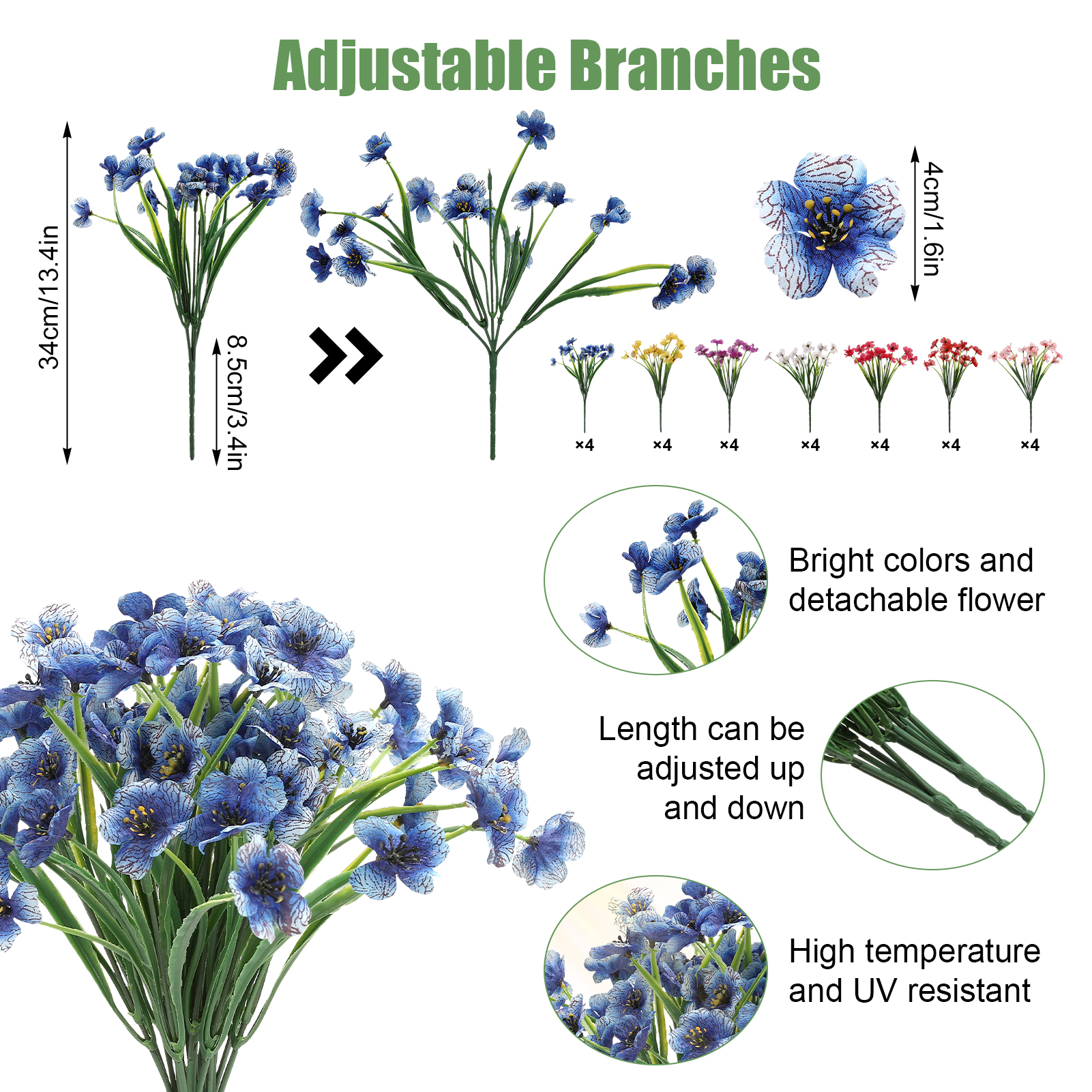 Armscye 28 Bundles Artificial Flowers for Outdoor, Not Fade Fake Plastic Flowers, Faux Plants for Decoration,Hanging Planters Indoor, Outside Garden, Window, Home, Wedding, Farmhouse
