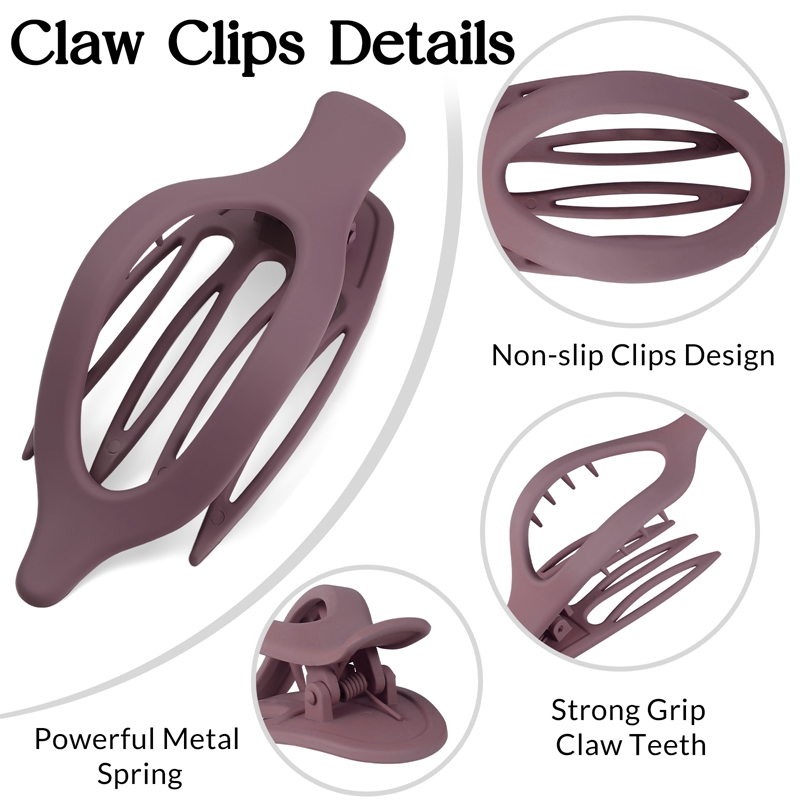 Bocaoying 10 Packs Flat Hair Claw Clips for Women Girls, French Strong Hold Hair Barrettes for Thick Thin Hair, Comfortable Curved Lay Down Claw Clips for Lying, Driving and More