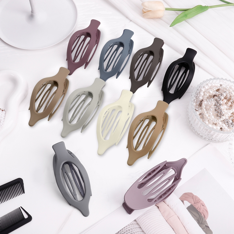 Bocaoying 10 Packs Flat Hair Claw Clips for Women Girls, French Strong Hold Hair Barrettes for Thick Thin Hair, Comfortable Curved Lay Down Claw Clips for Lying, Driving and More