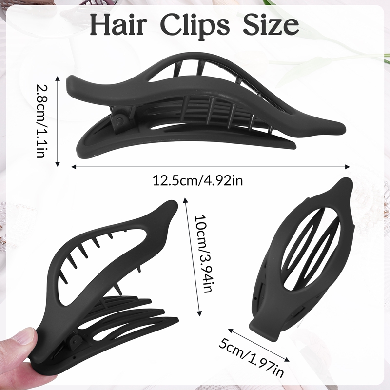 Bocaoying 10 Packs Flat Hair Claw Clips for Women Girls, French Strong Hold Hair Barrettes for Thick Thin Hair, Comfortable Curved Lay Down Claw Clips for Lying, Driving and More
