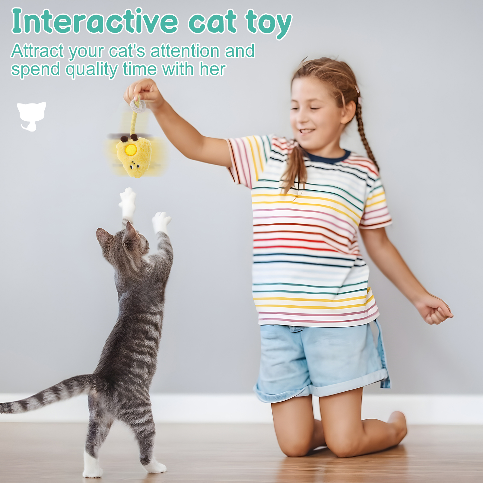 shuaien 3 Pcs Cat Toys Chew Ropes, Safe Cute Catnip Toys for Indoor Cats, Interactive Cat Chew Rope for Indoor Kittens Teething Pets Playing Chewing Teeth Cleaning 18.5 Inches