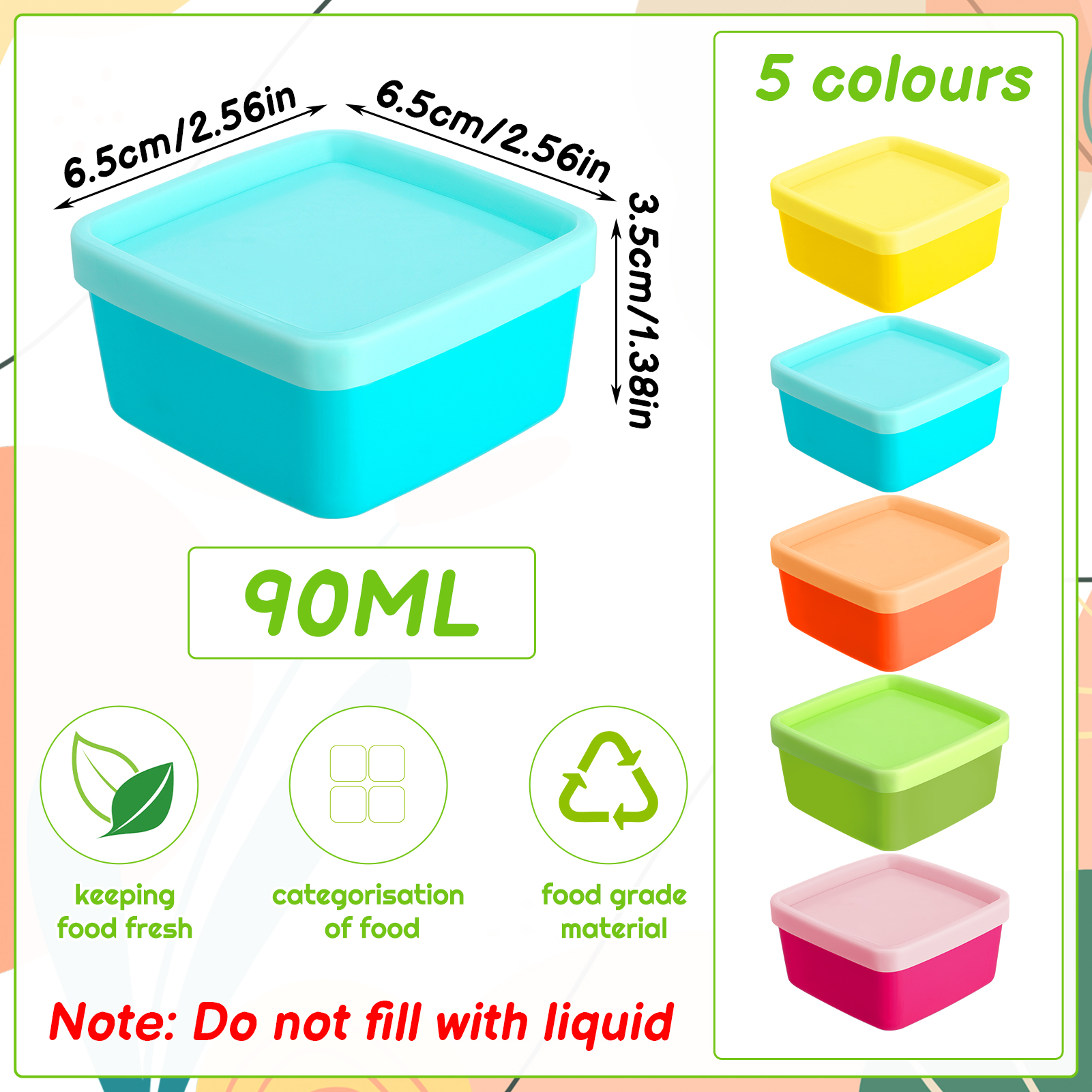 AOWOO 15 Pcs 3 Oz Salad Dressing Container To Go with Lids, Plastic Reusable Condiment Cups Containers, Dishwasher and Microwave Safe Tiny Sauce Containers