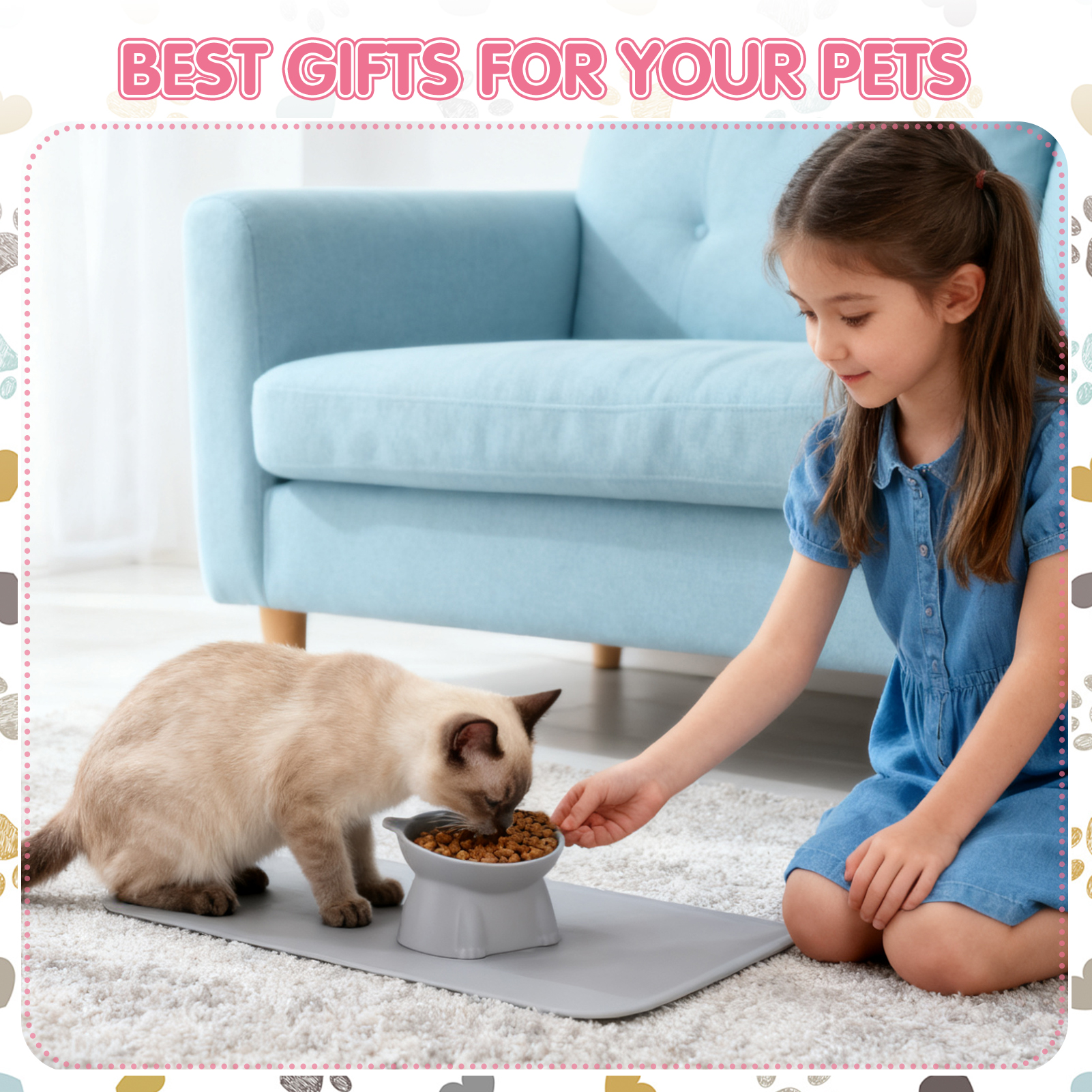 shuaien 3 Pcs Raised Cat Food Bowls with Silicone Mat, 15-Degree Tilted Elevated Cat Bowls for Indoor Cats, Backflow Prevention Anti-Vomiting Whisker Friendly PP Cat Food Bowl for Kitten Puppies