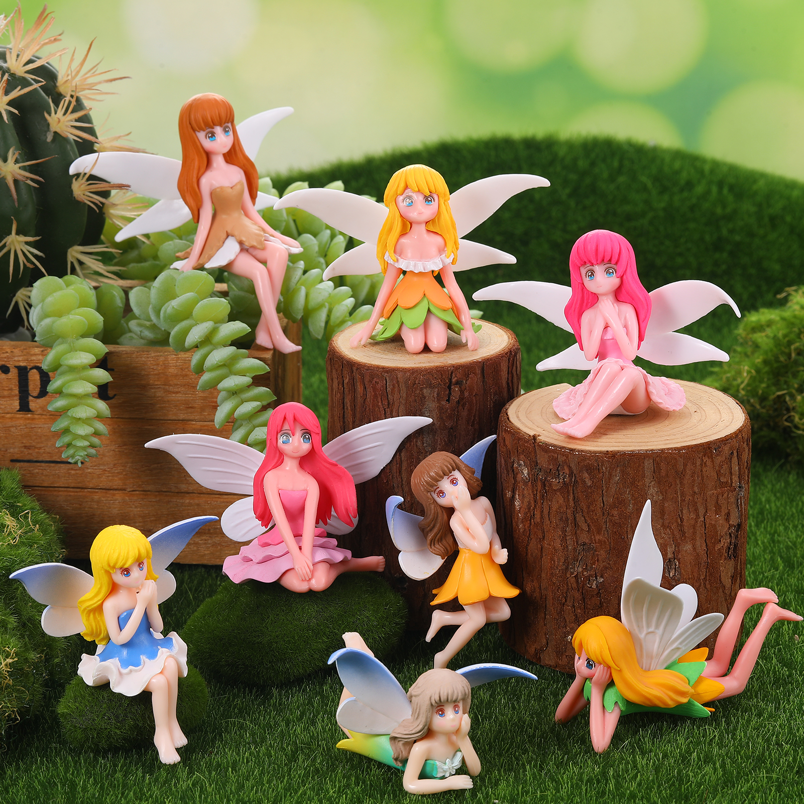 topjuju 12 Pcs Miniatures Fairy Garden Accessories, Mini Resin Fairy Figurines for DIY Home Outdoor Micro Landscape Terrarium Ornaments