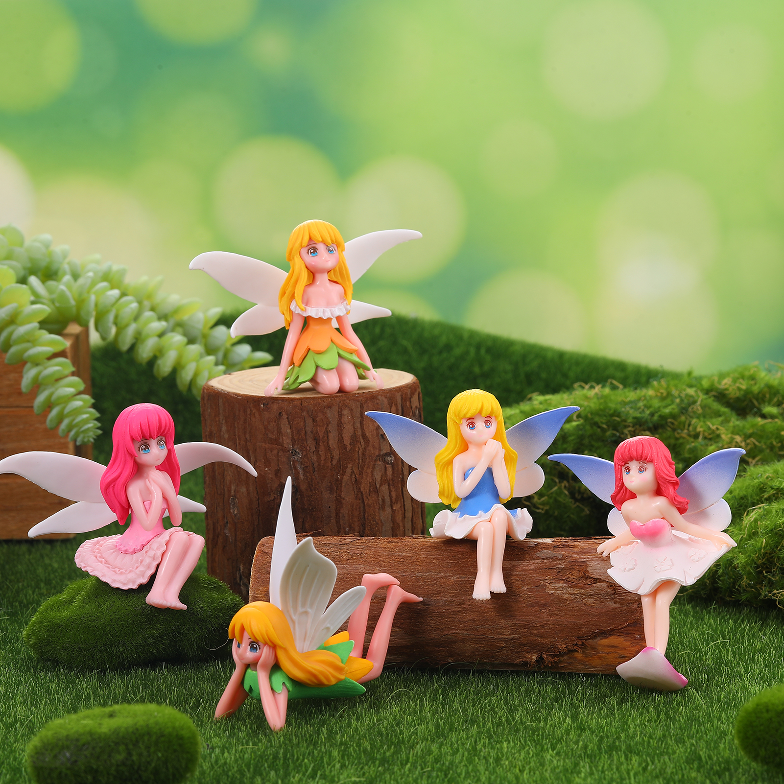 topjuju 12 Pcs Miniatures Fairy Garden Accessories, Mini Resin Fairy Figurines for DIY Home Outdoor Micro Landscape Terrarium Ornaments