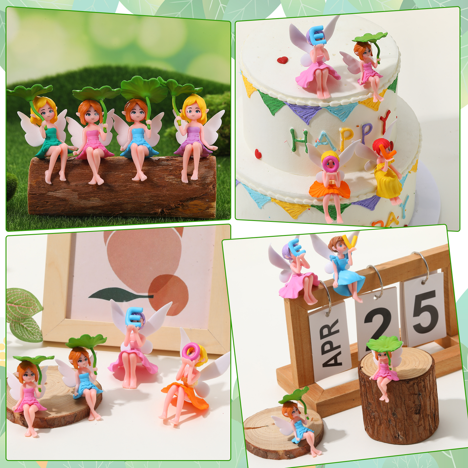 topjuju 20 Pcs Miniatures Fairy Garden Accessories, Mini Resin Fairy Figurines with "LOVE" Word for DIY Home Outdoor Micro Landscape Terrarium Ornaments