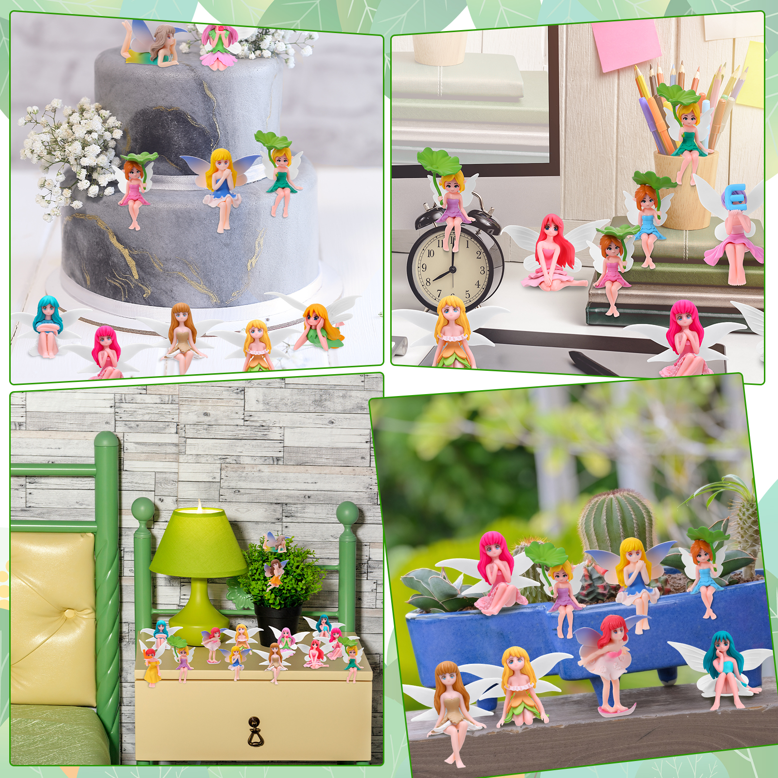 topjuju 20 Pcs Miniatures Fairy Garden Accessories, Mini Resin Fairy Figurines with "LOVE" Word for DIY Home Outdoor Micro Landscape Terrarium Ornaments