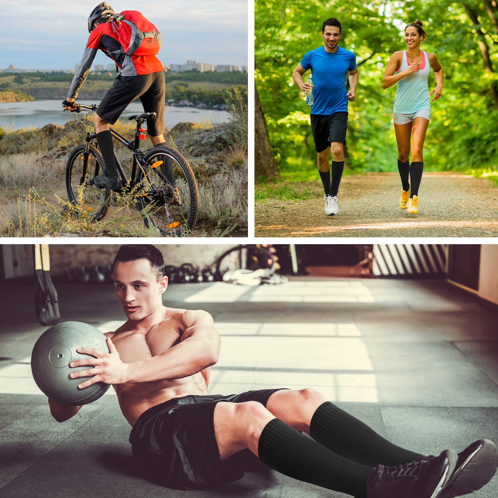 Hengguang 4 Pairs Football Socks Soccer Socks, Athletic Knee High Socks for Men Women, Black Sports Socks with Non-Slip Cuff, Medium Cushion Soccer Baseball Socks, 8in Foot Length, 14in Shaft