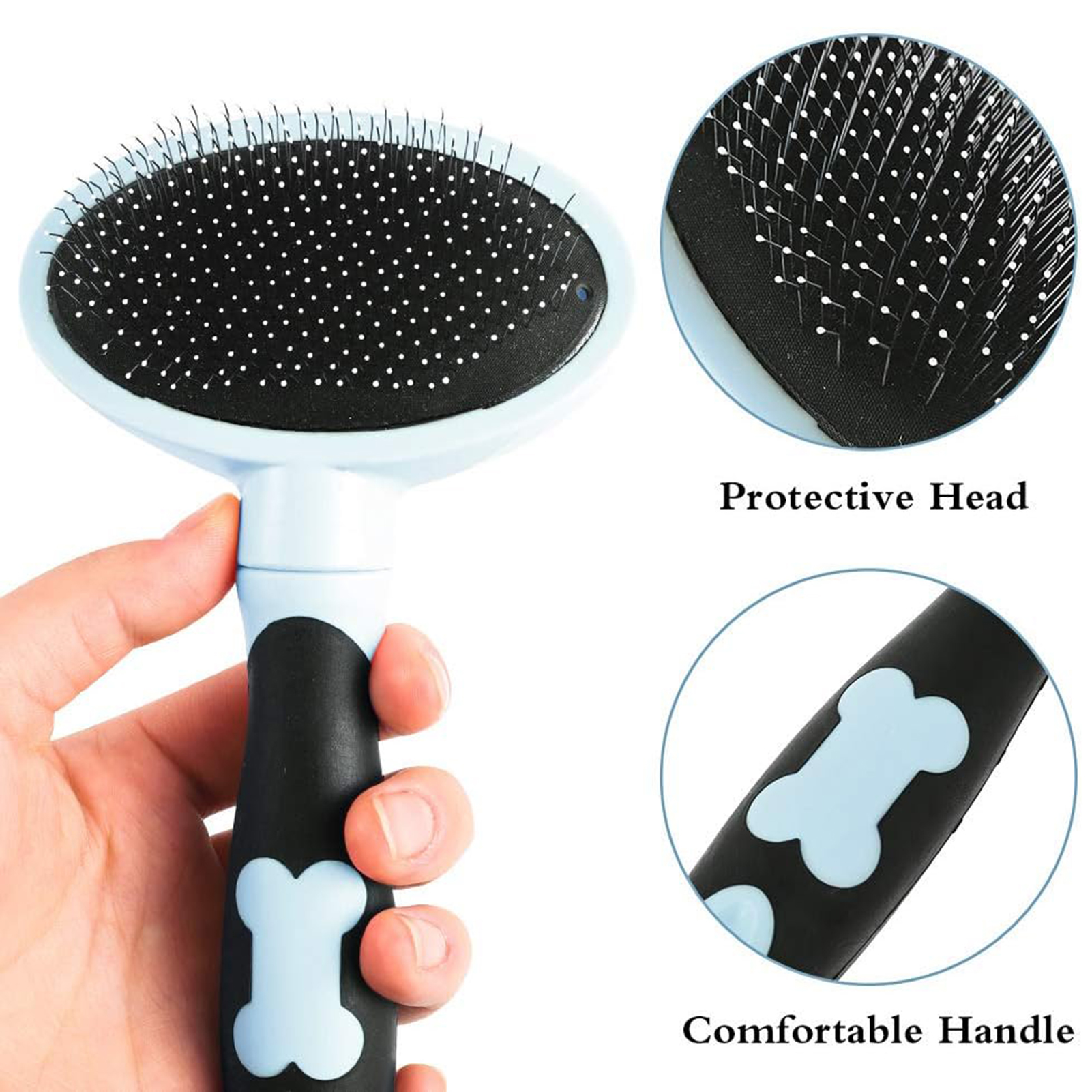 Topekada Slicker Dog Comb and Brush for Long Hair,Gently Dog Hair Brush and Sturdy Double Sided Grooming Comb,Puppy Hair Pin Brush for Small Medium Large Pets with Long Hair