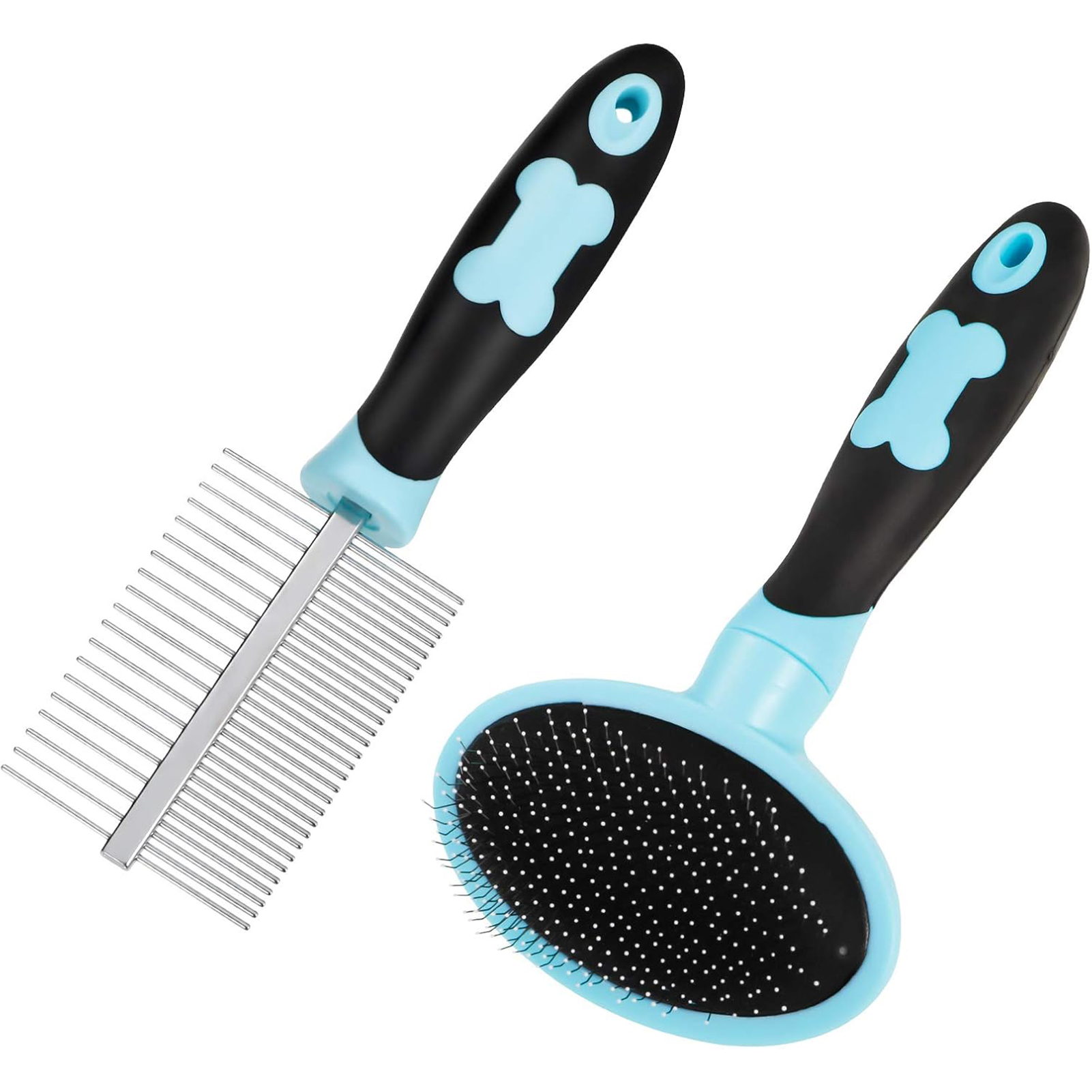 Topekada Slicker Dog Comb and Brush for Long Hair,Gently Dog Hair Brush and Sturdy Double Sided Grooming Comb,Puppy Hair Pin Brush for Small Medium Large Pets with Long Hair