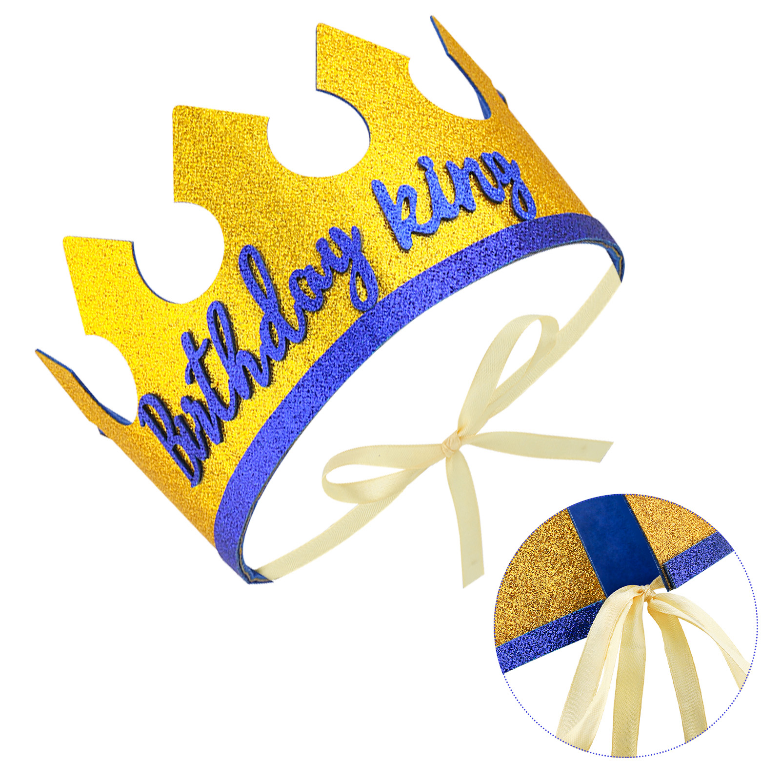 sixwipe Birthday Boy Party Dress Up Set, Glitter Sash Crown Hat Pin and Glasses, Happy Birthday King Costume Accessories, Birthday Party Favors Decorations Photo Props for Kids Men