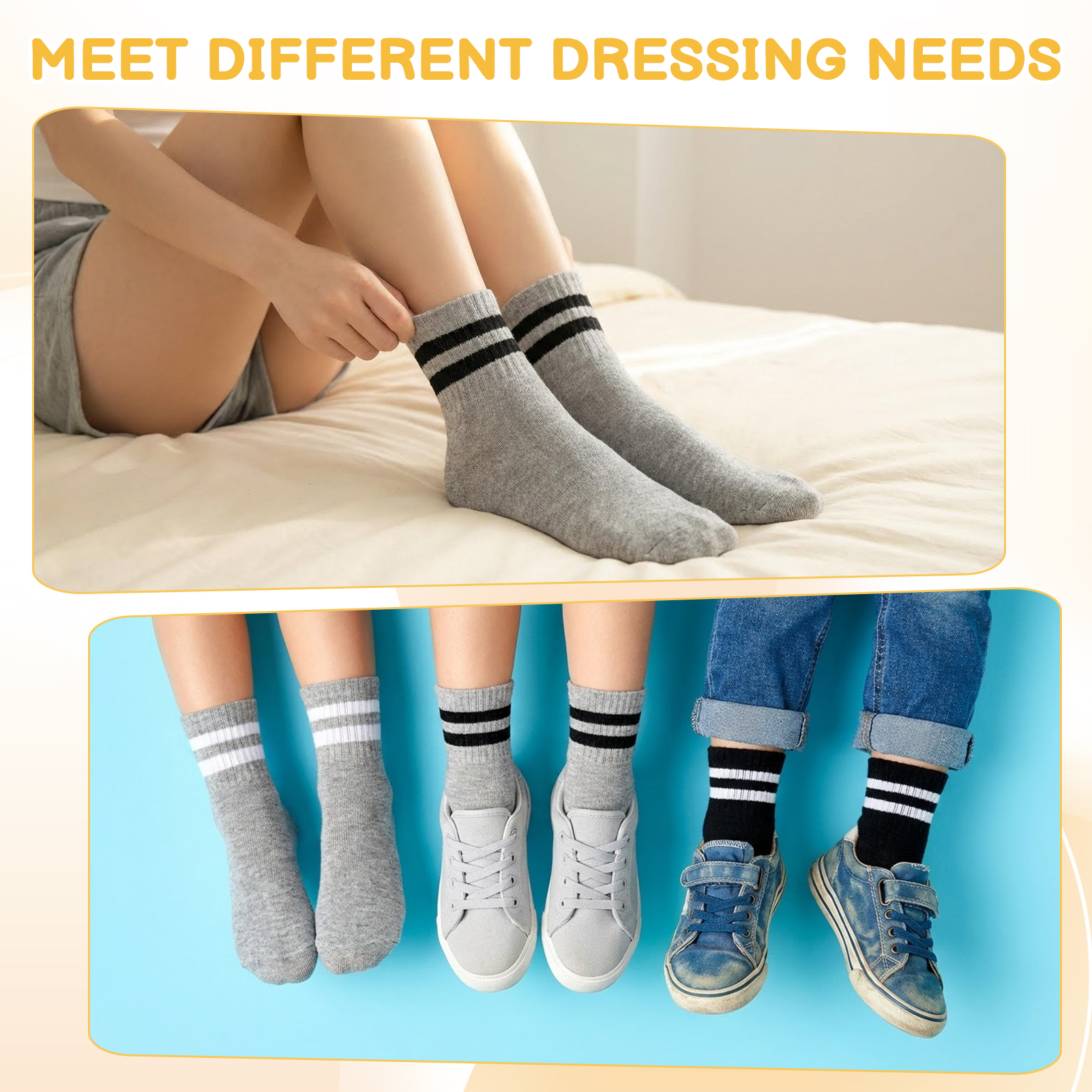 Bocaoying 8 Pairs Kids Cotton Socks, Boy Crew Socks, Kids Sports Cushioned Crew Socks, Casual Stripes Socks, Mid Cut Ankle Socks for Boys Girls 3-12 Year Old