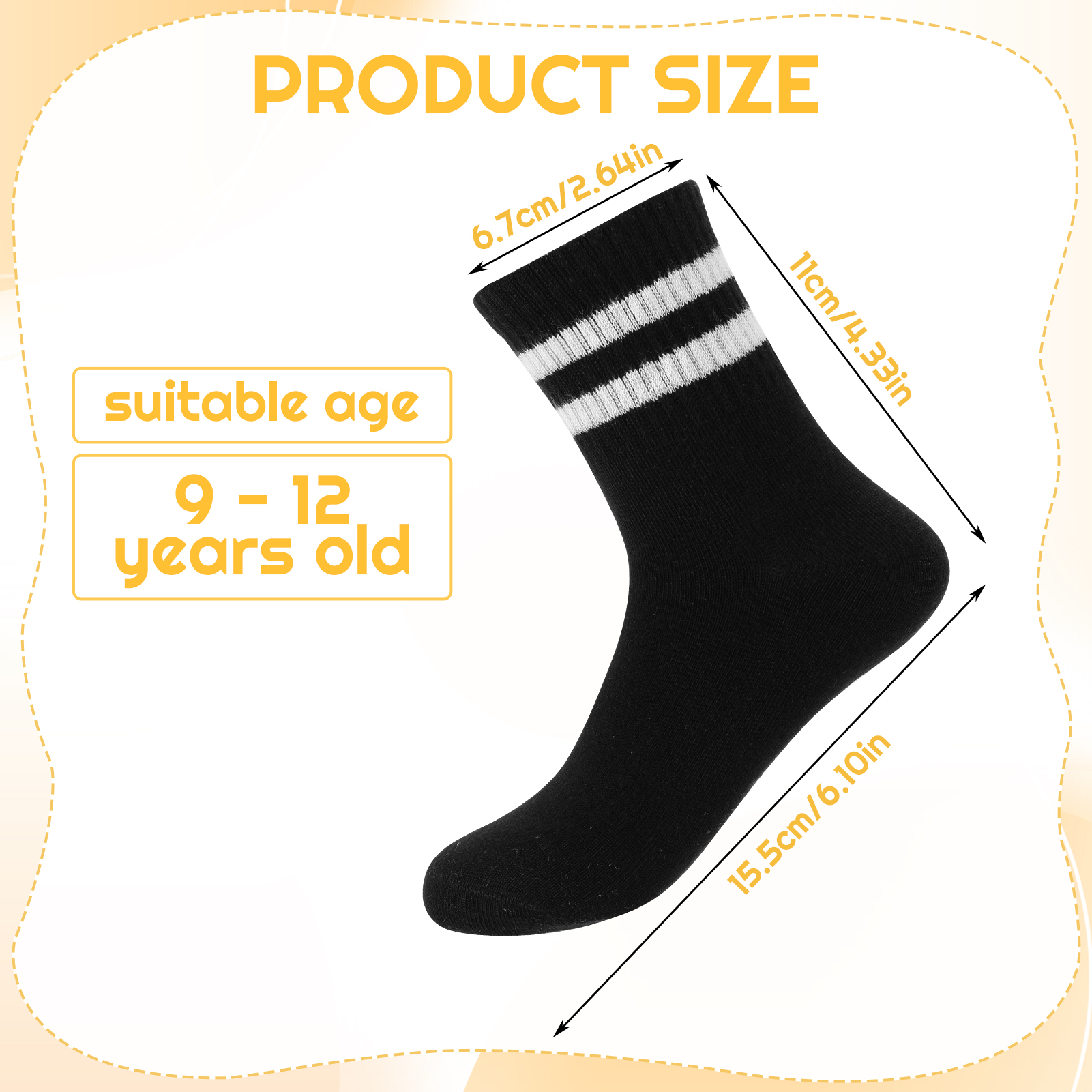Bocaoying 8 Pairs Kids Cotton Socks, Boy Crew Socks, Kids Sports Cushioned Crew Socks, Casual Stripes Socks, Mid Cut Ankle Socks for Boys Girls 3-12 Year Old