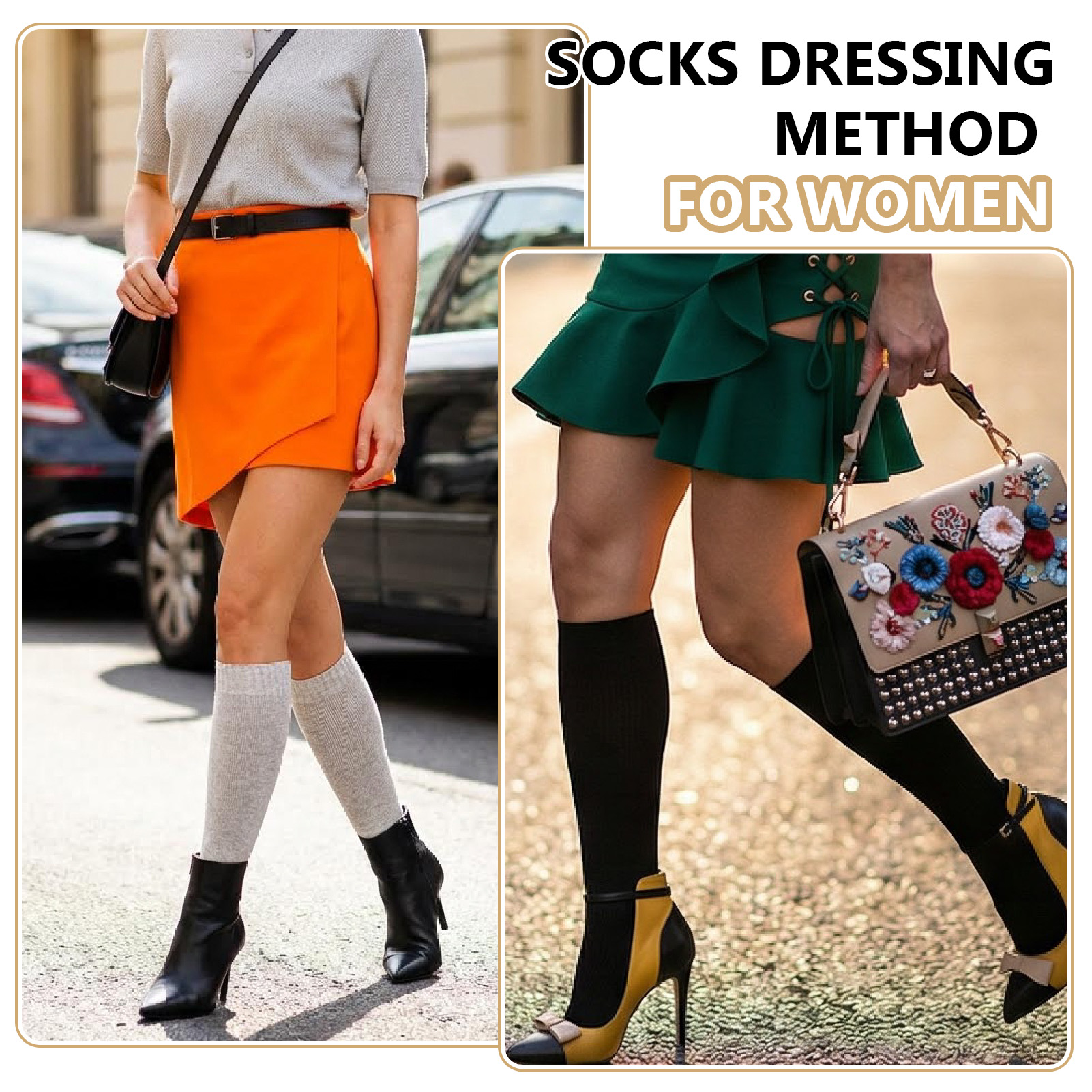 Bocaoying 4 Pairs Long Boot Socks for Women, Lined Slouch Knee High Socks, Winter Calf Socks for Outside and Home, One Size 6-10, Dark Grey/Black/Khaki/Beige