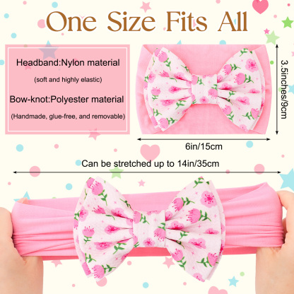 Bocaoying 8 Pack Baby Girls Headbands with Bows, Soft Elastic Head Wrap for Newborn Infant Toddler, 4 Patterns Snowman/Cherry Blossom/Strawberry/Pumpkin, Ideal for Photoshoot & Baby Shower Gift