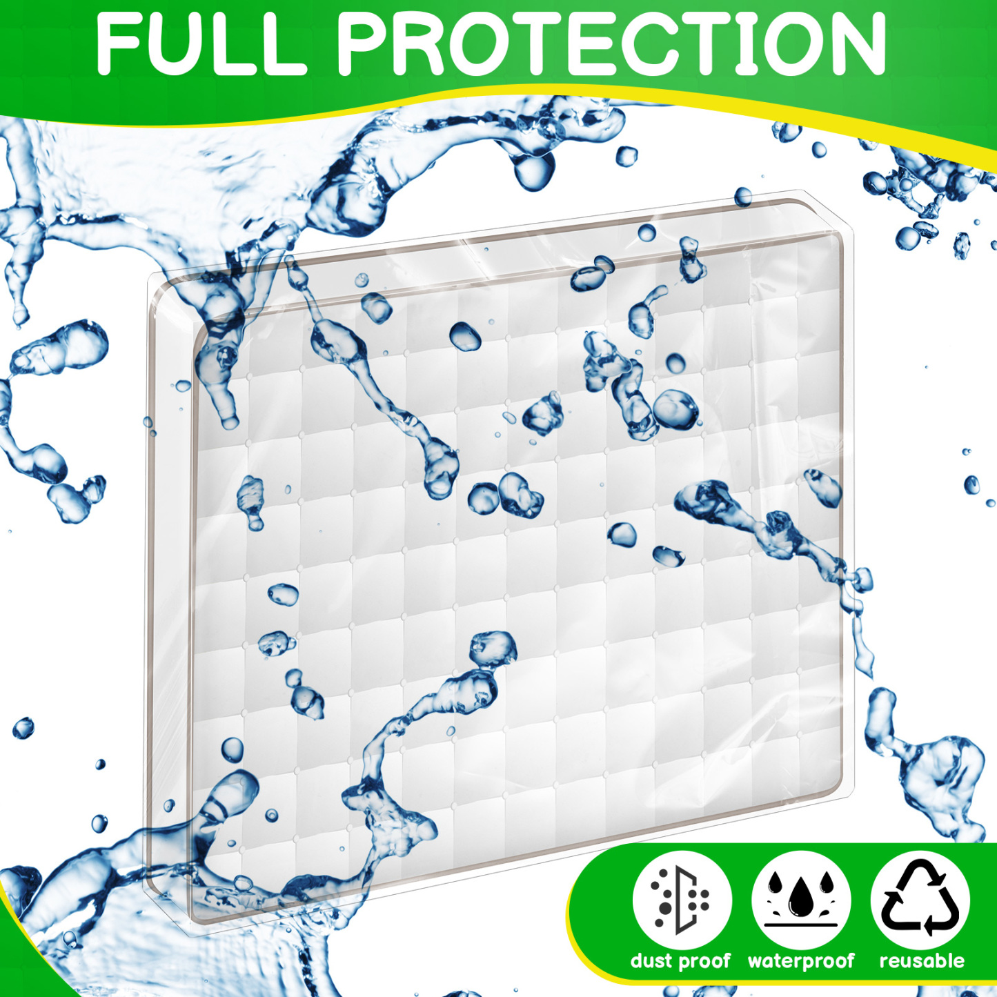 Armscye 2 Pack California King Mattress Bag for Moving Storage, 200 x 240 x35 cm Plastic Mattress Storage Bags for Moving, 3 MILs Thickened Reusable Mattress Storage Covers