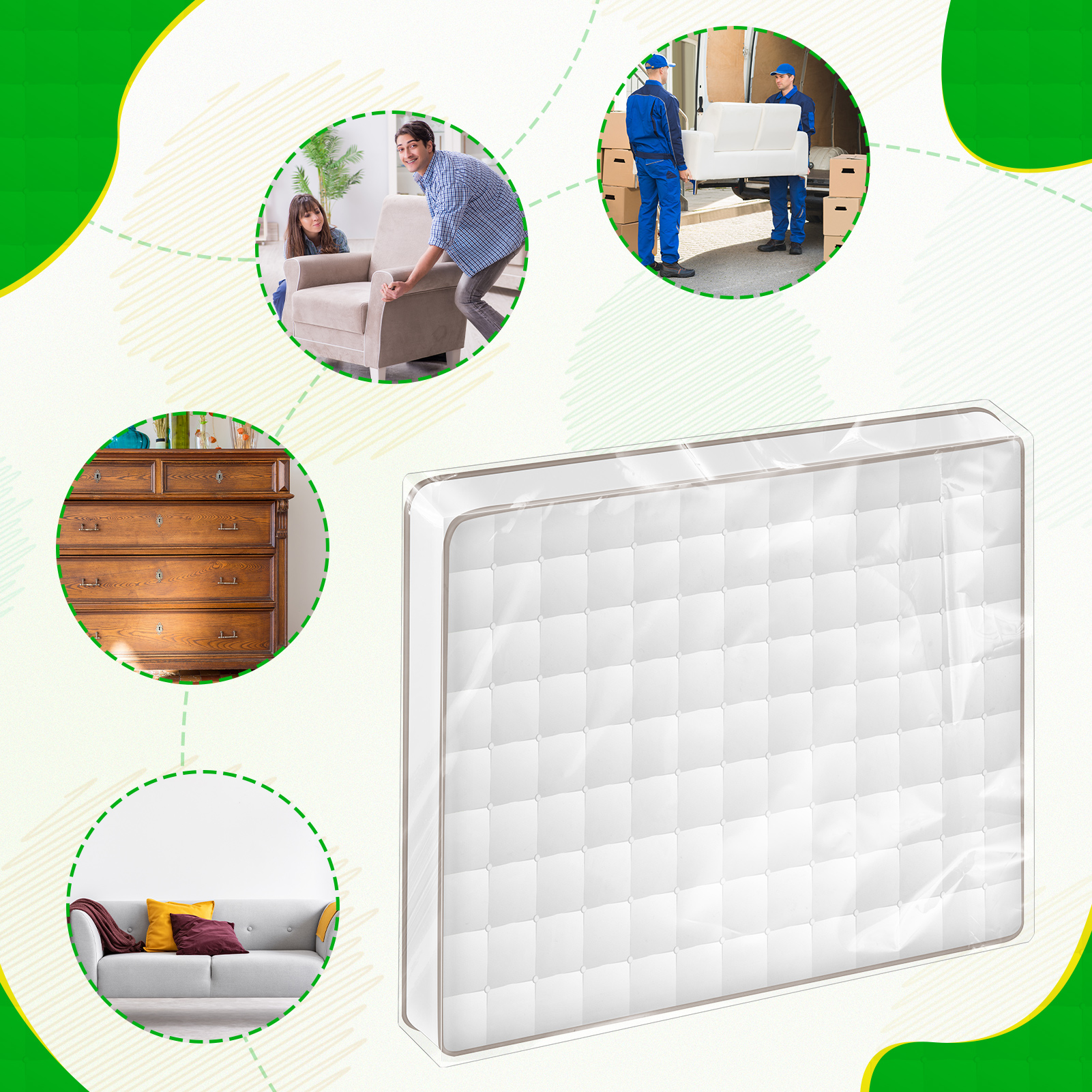 Armscye 2 Pack California King Mattress Bag for Moving Storage, 200 x 240 x35 cm Plastic Mattress Storage Bags for Moving, 3 MILs Thickened Reusable Mattress Storage Covers