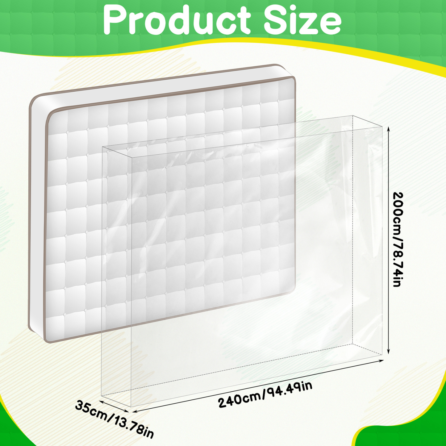 Armscye 2 Pack California King Mattress Bag for Moving Storage, 200 x 240 x35 cm Plastic Mattress Storage Bags for Moving, 3 MILs Thickened Reusable Mattress Storage Covers