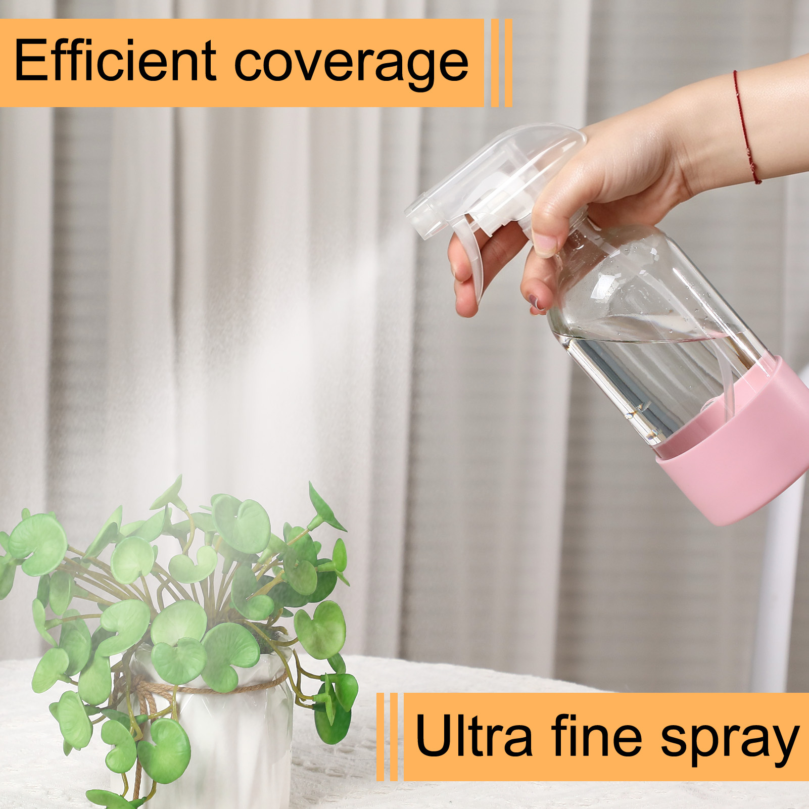 Armscye 4 Pack 16.9 Oz Glass Spray Bottles, Empty Clear Squirt Bottles with Adjustable Nozzle, Refillable Spray Container for Essential Oils, Hair, Cooking, Cleaning Sprayers with Rich Accessories