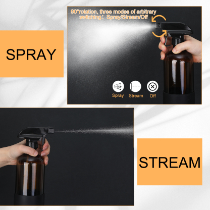 Armscye 4 Pack 16.9 Oz Glass Spray Bottles, Empty Amber Squirt Bottles with Adjustable Nozzle, Refillable Spray Container for Essential Oils, Hair, Cooking, Cleaning Sprayers with Rich Accessories