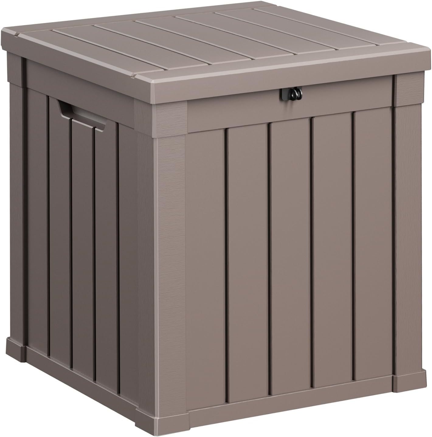 40 Gallon Resin Deck Box, Lockable Patio Outdoor Storage Box for Furniture, Garden Tools and Tools Storage, Waterproof Outside Storage Boxes