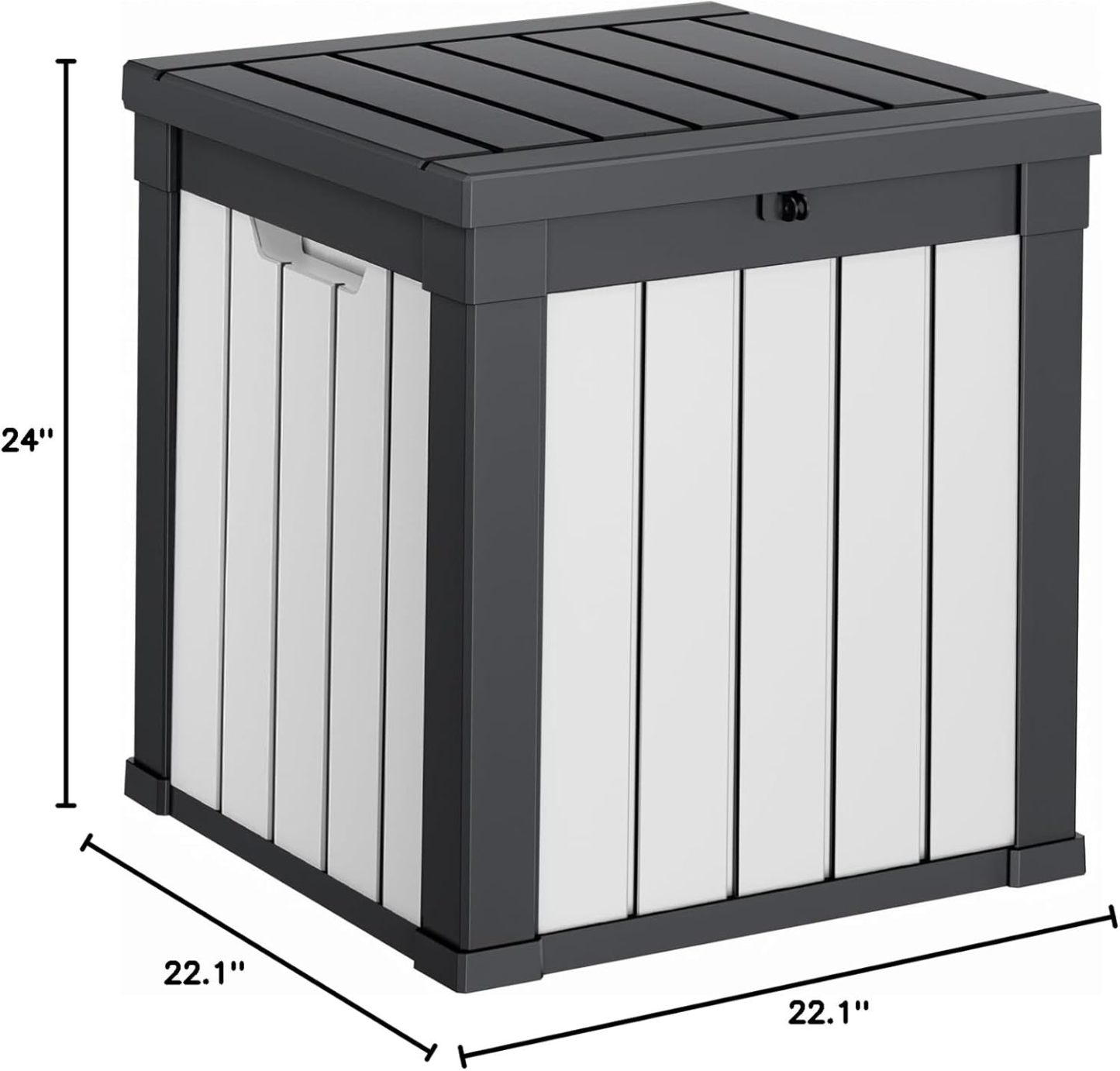 40 Gallon Resin Deck Box, Lockable Patio Outdoor Storage Box for Furniture, Garden Tools and Tools Storage, Waterproof Outside Storage Boxes