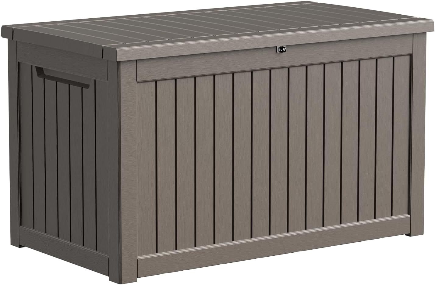 280 Gallon Resin Deck Box, Lockable Patio Outdoor Storage Box for Furniture, Garden Tools and Tools Storage