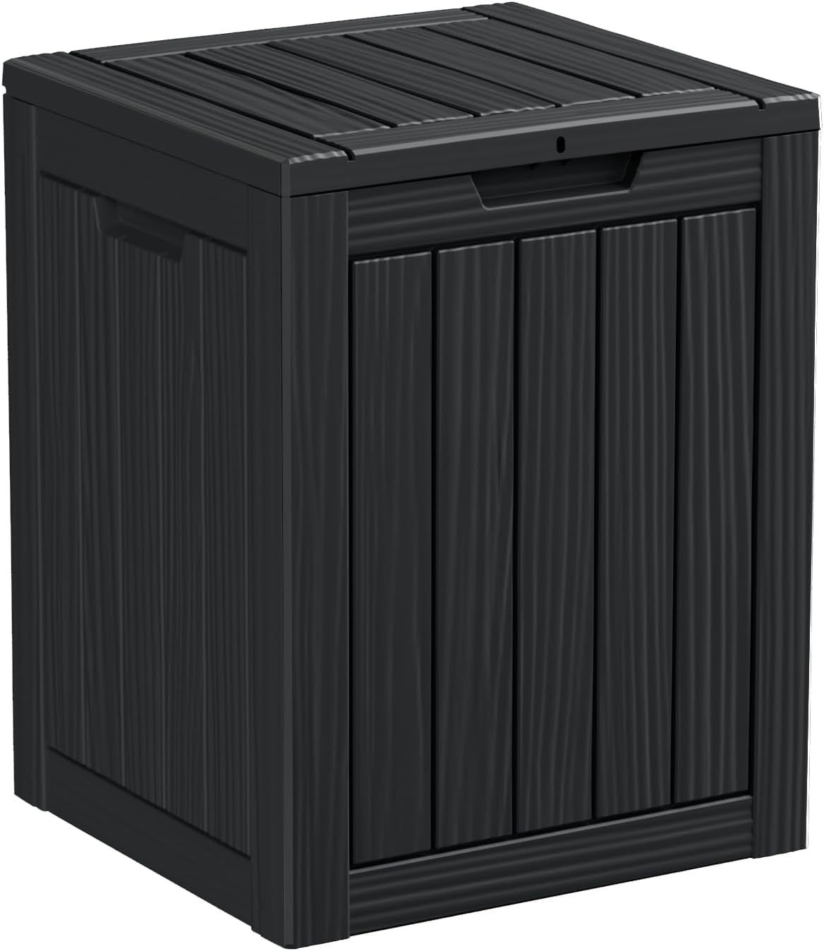 28 Gallon Resin Deck Box, Lockable Patio Outdoor Storage Box for Furniture, Garden Tools and Tools Storage