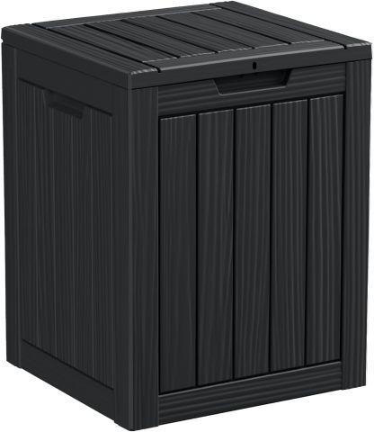 28 Gallon Resin Deck Box, Lockable Patio Outdoor Storage Box for Furniture, Garden Tools and Tools Storage