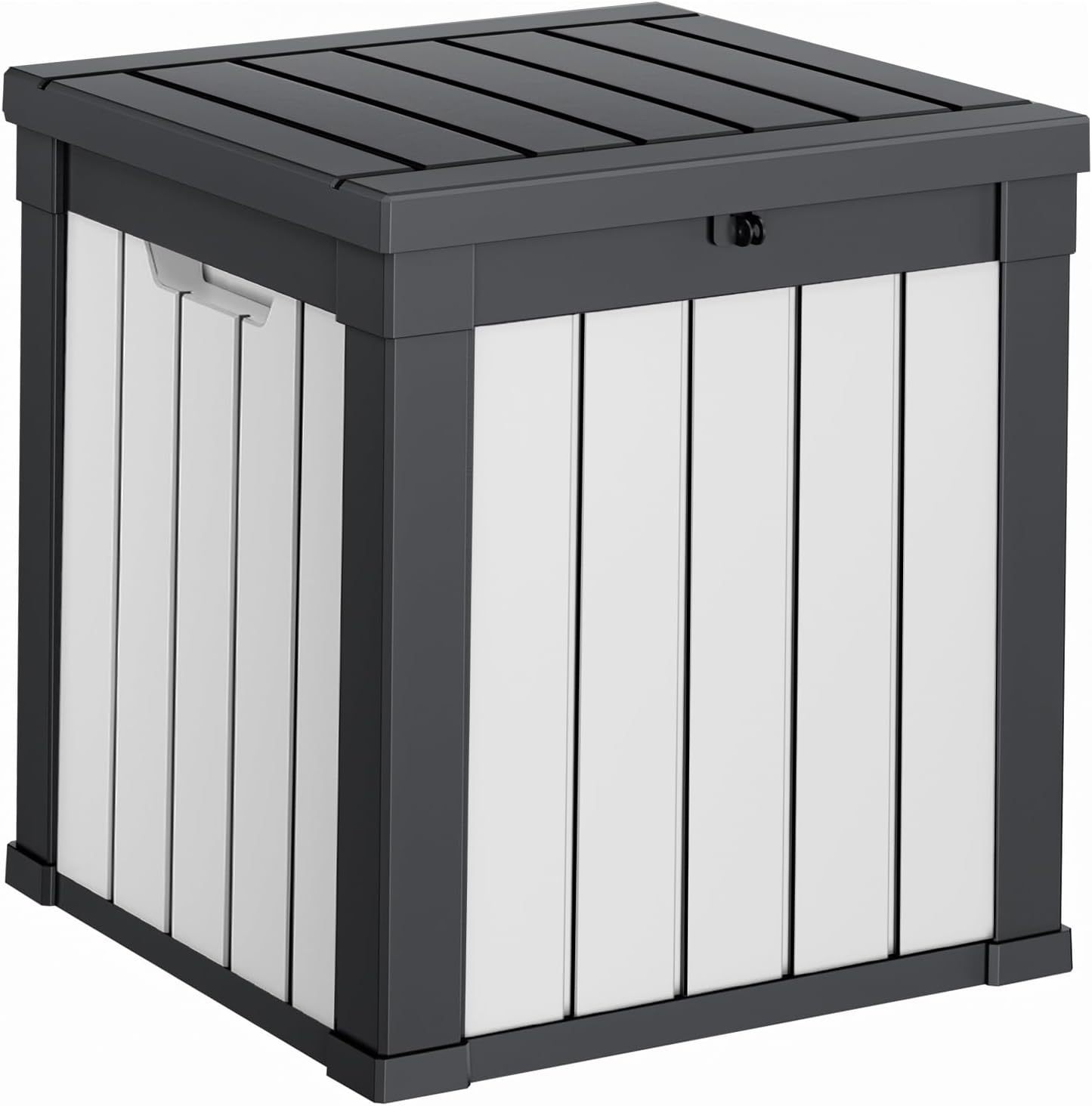 40 Gallon Resin Deck Box, Lockable Patio Outdoor Storage Box for Furniture, Garden Tools and Tools Storage, Waterproof Outside Storage Boxes